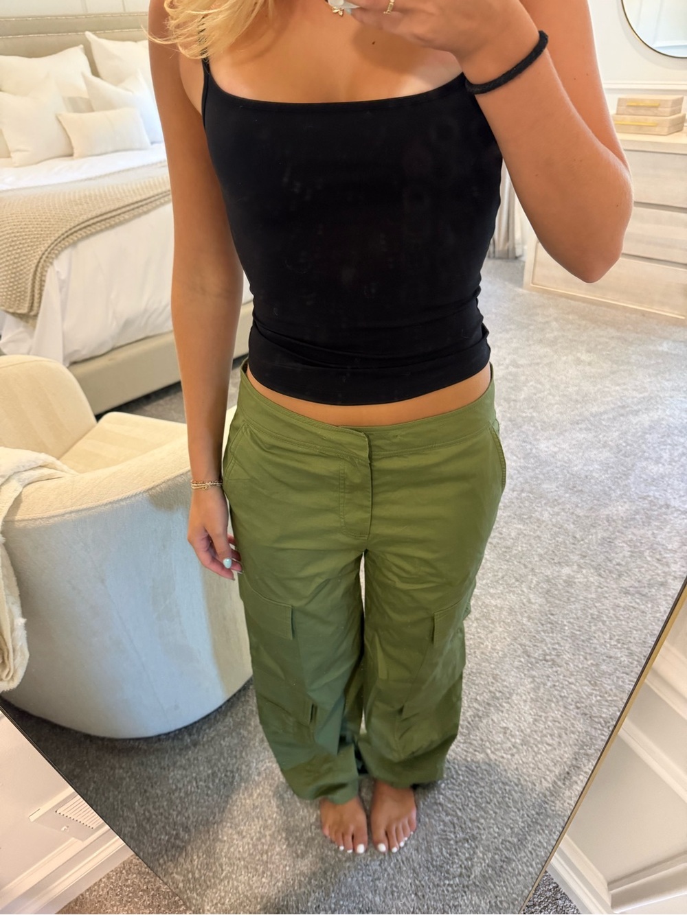 Cotton Candy Olive Green Cargo Pants
